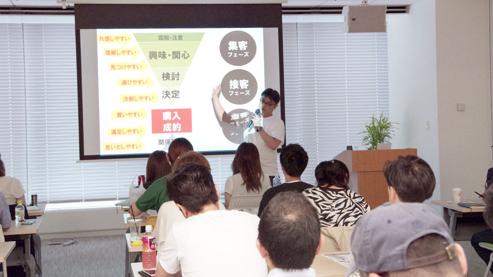スライドを用いて熱く語る吉村氏