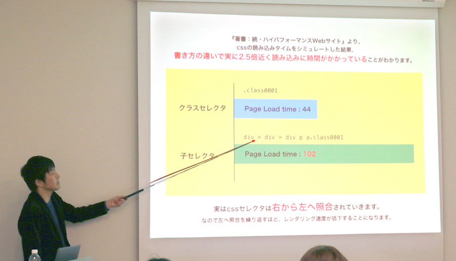 画像:スライドを説明する大伴さん