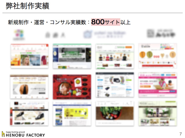 実績の一部