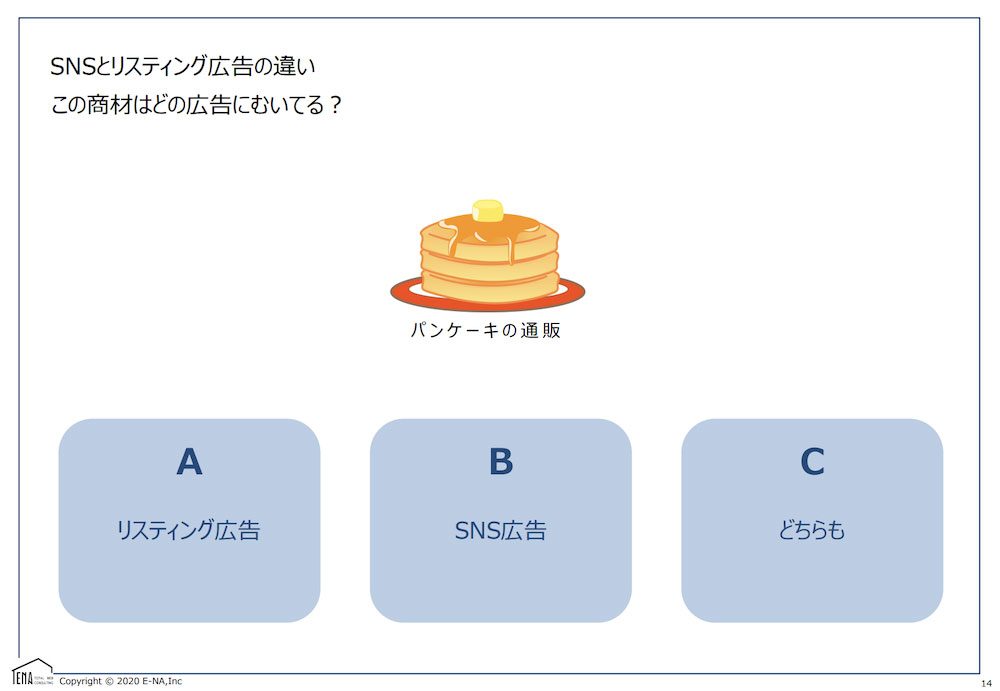 SNSとリスティング違い 質問スライド