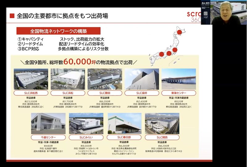 スクロール360の物流拠点