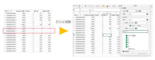 エクセルデータクリーニング手順②
