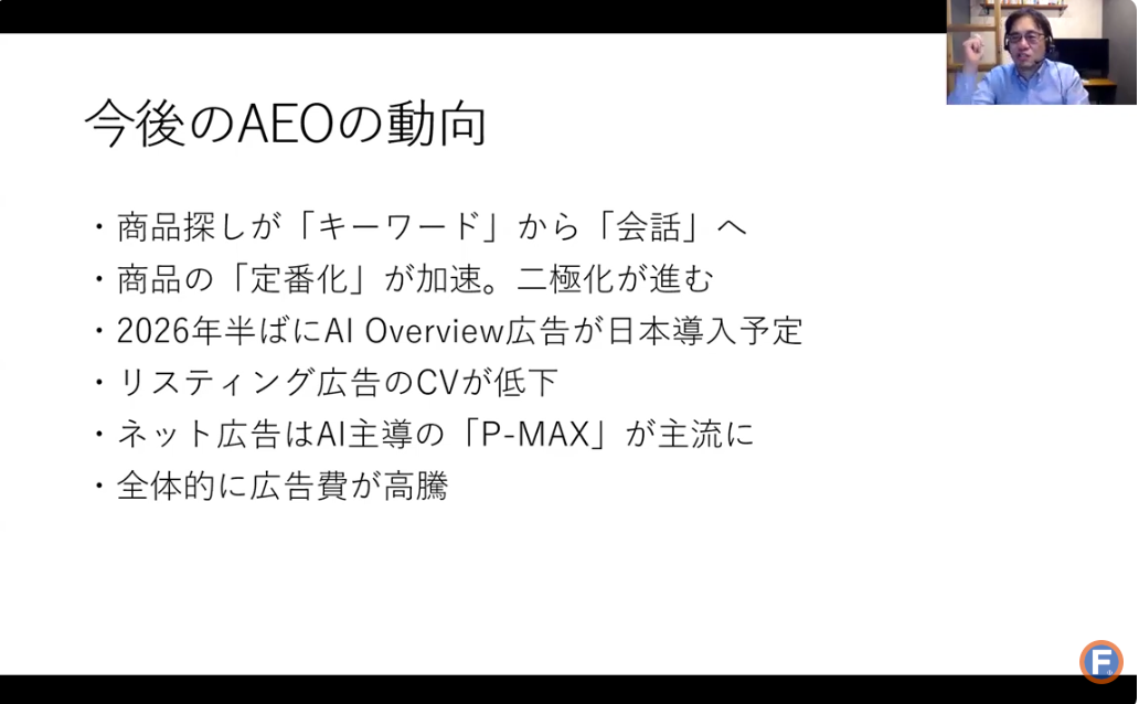 今後のAEOの動向