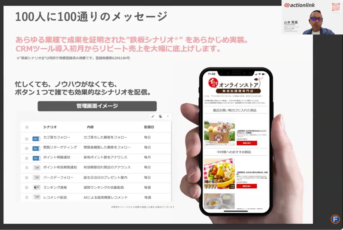 アクションリンクの紹介スライド