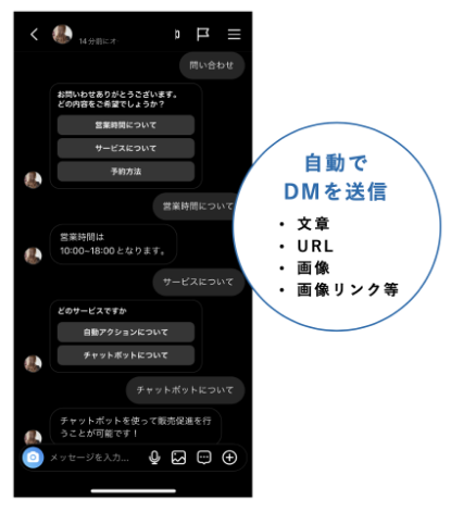 自動でDMを送信(文章、URL、画像、画像リンク集)